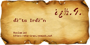 Áts Irén névjegykártya